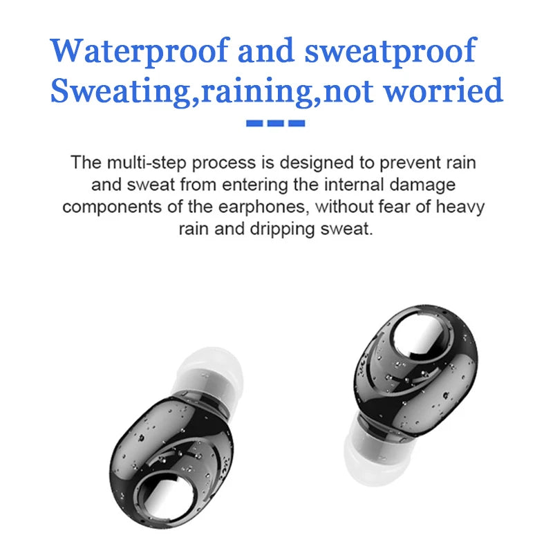 Mini In-Ear 5.0 Bluetooth Earphone HiFi Wireless Headset With Mic Sports Earbuds Handsfree Stereo Sound Earphones for all phones
