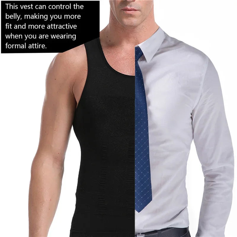 Men's Slimming Body Shapewear Corset Vest Shirt Compression Abdomen Tummy Belly Control Slim Waist Cincher Underwear Sports Vest