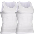 2 Packs Men Compression Shirts Tank Tops Undershirts Mens Slimming Body Shaper Vest Sleeveless Abdomen Slim Vest Fitness Workout