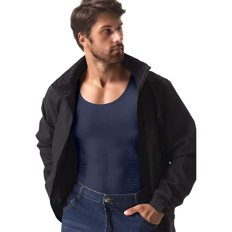 Men's Compression Body Shaper Vest Slimming Tank Top Waist Trainer Belly Control Undershirt Shapewear Sleeveless Soft Shirt