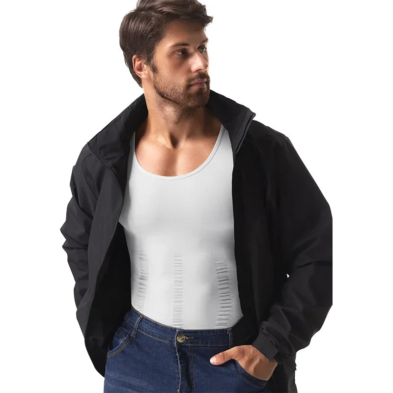 Men's Compression Body Shaper Vest Slimming Tank Top Waist Trainer Belly Control Undershirt Shapewear Sleeveless Soft Shirt