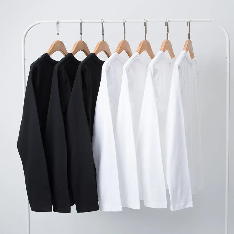Cotton 100% Long-sleeved Men's T Shirt MRMT 2026 Brand New Round-collar Solid-color Men T-shirt for Male Tshirt Man Tops Tees
