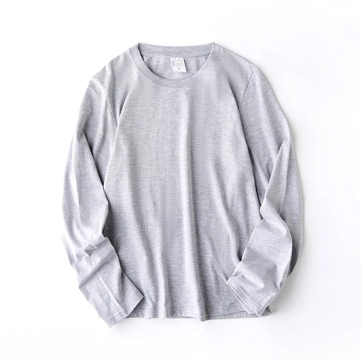 Cotton 100% Long-sleeved Men's T Shirt MRMT 2026 Brand New Round-collar Solid-color Men T-shirt for Male Tshirt Man Tops Tees