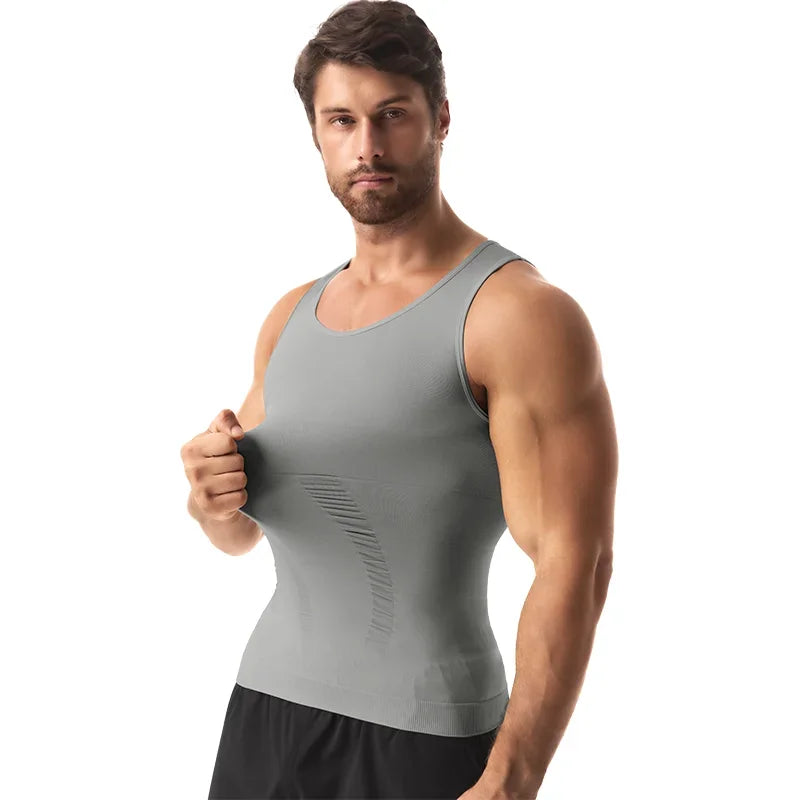 Men's Compression Body Shaper Vest Slimming Tank Top Waist Trainer Belly Control Undershirt Shapewear Sleeveless Soft Shirt