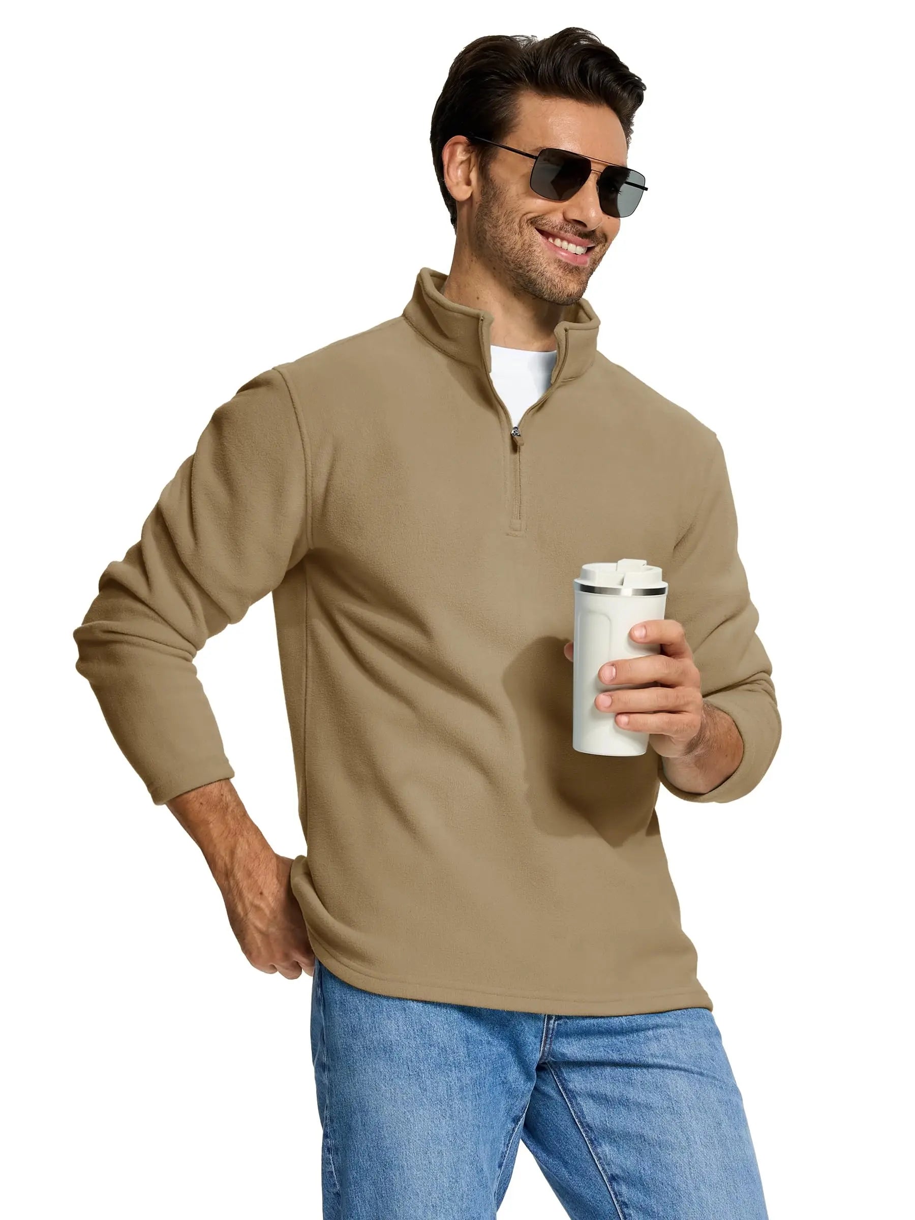 TACVASEN Quarter-Zip Pullover Tops Mens Turtleneck Fleece Sweatshirts Casual Warm Sweater Athletic Running Sports Hoodie Shirts