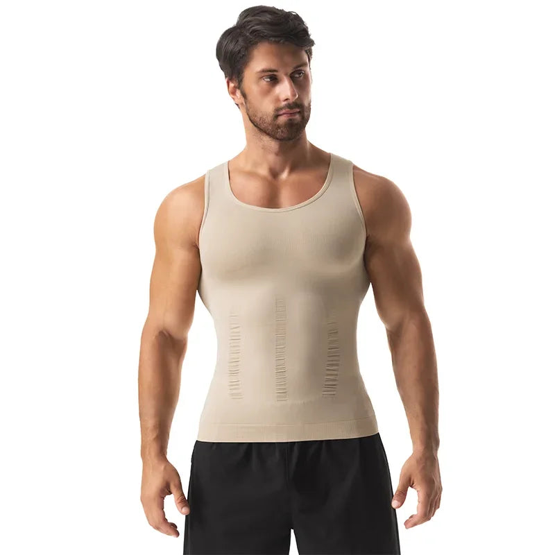 Men's Compression Body Shaper Vest Slimming Tank Top Waist Trainer Belly Control Undershirt Shapewear Sleeveless Soft Shirt