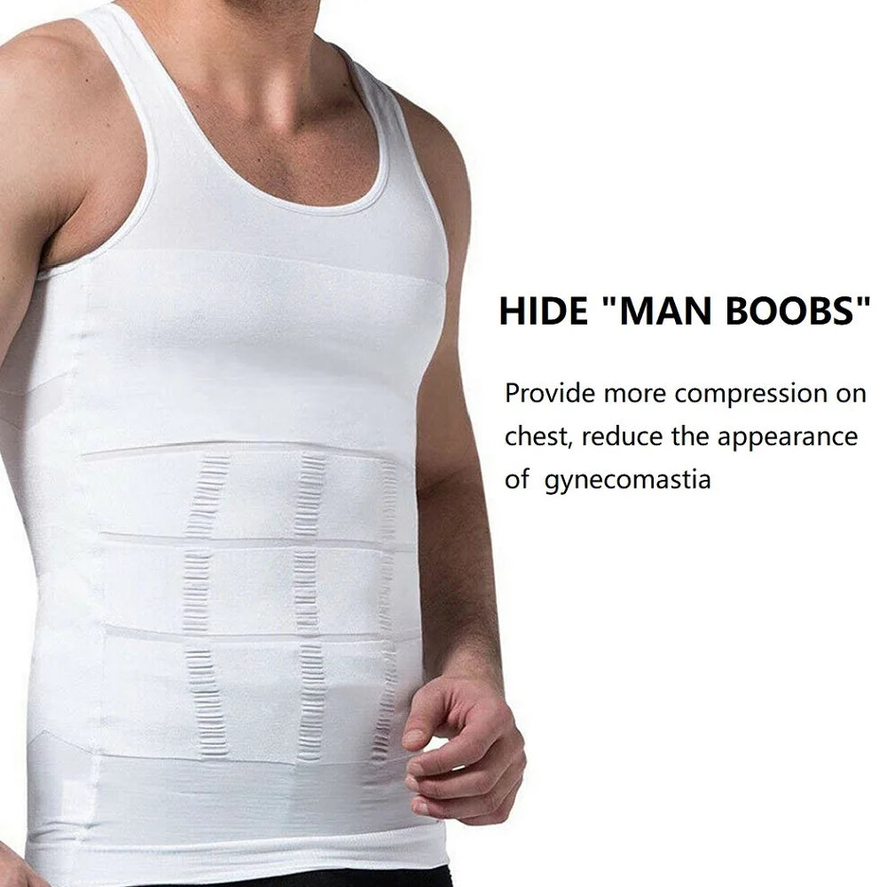 2 Packs Men Compression Shirts Tank Tops Undershirts Mens Slimming Body Shaper Vest Sleeveless Abdomen Slim Vest Fitness Workout