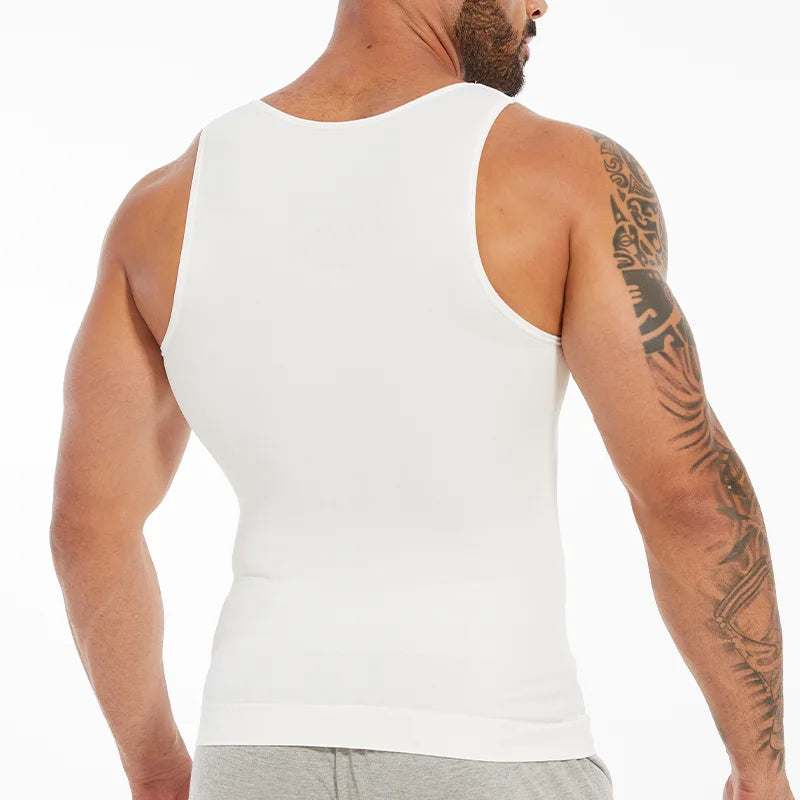 Men Compression Vest Sleeveless Shapewear Slimming Body Shaper Shirt Gym Workout Corset Tummy Control Tank Top Abs Abdomen