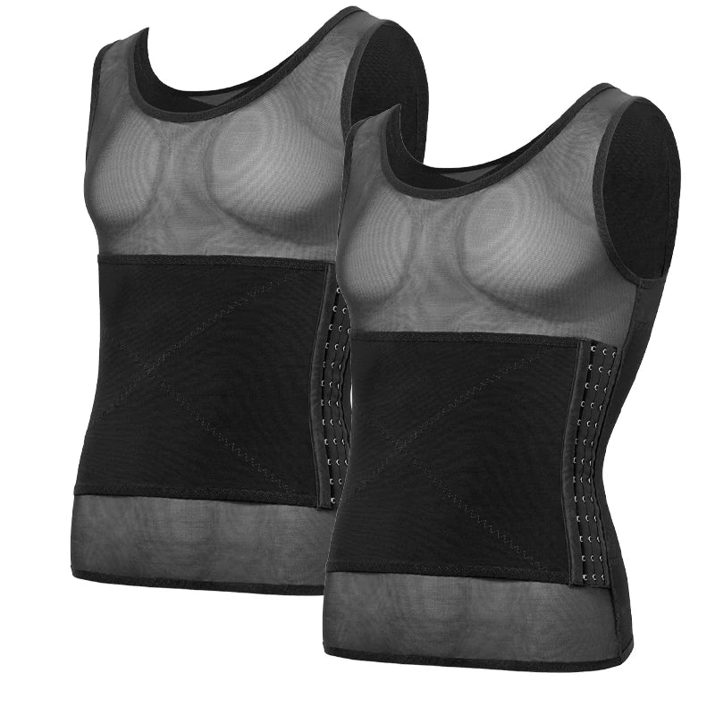 Compression Shirt Men Sleeveless Tummy Control Body Shaper Waist Trainer Belly Flat Abdomen Undershirt Tank Top Workout Shirt