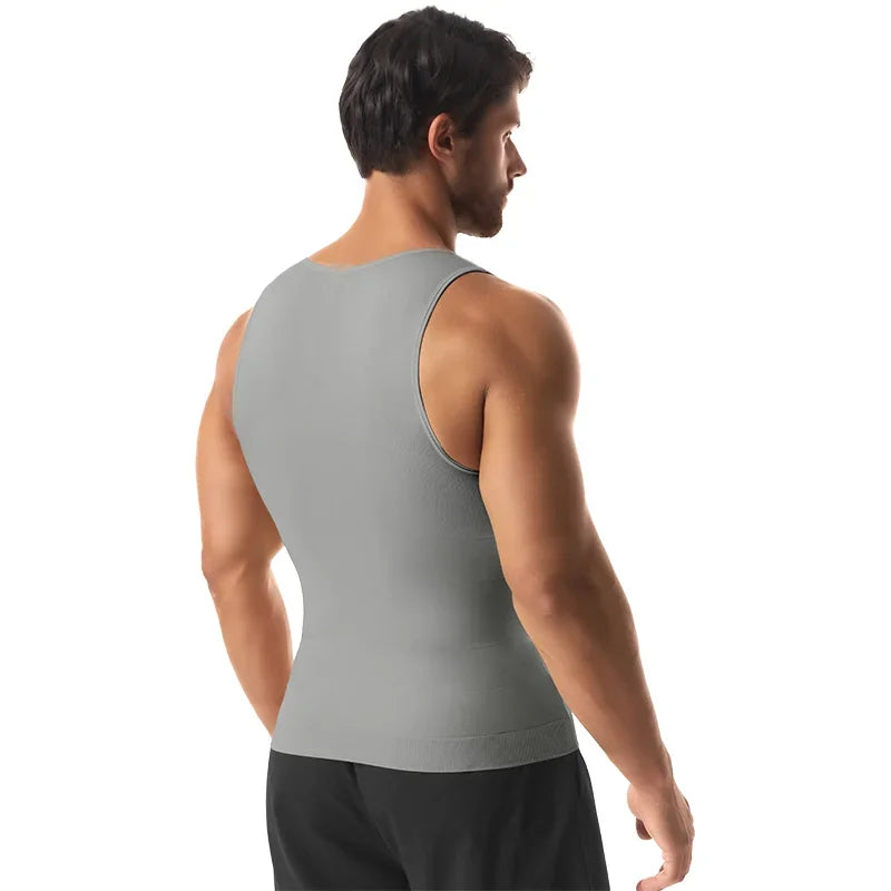 Men's Compression Body Shaper Vest Slimming Tank Top Waist Trainer Belly Control Undershirt Shapewear Sleeveless Soft Shirt