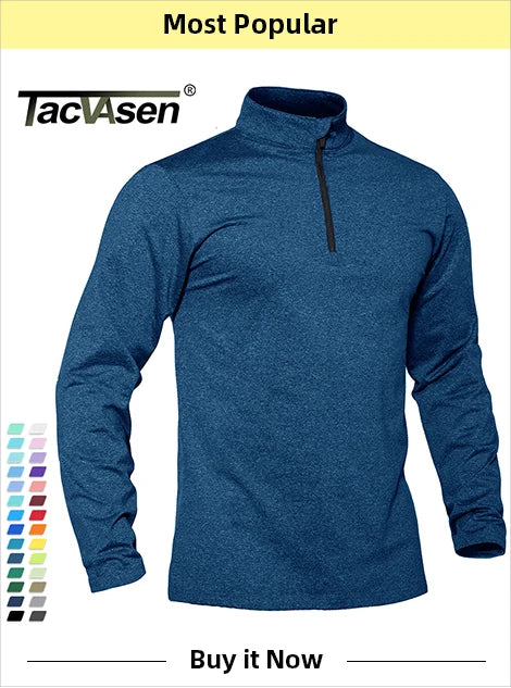 TACVASEN Quarter-Zip Pullover Tops Mens Turtleneck Fleece Sweatshirts Casual Warm Sweater Athletic Running Sports Hoodie Shirts
