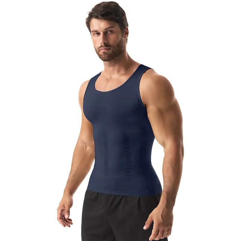 Men's Compression Body Shaper Vest Slimming Tank Top Waist Trainer Belly Control Undershirt Shapewear Sleeveless Soft Shirt