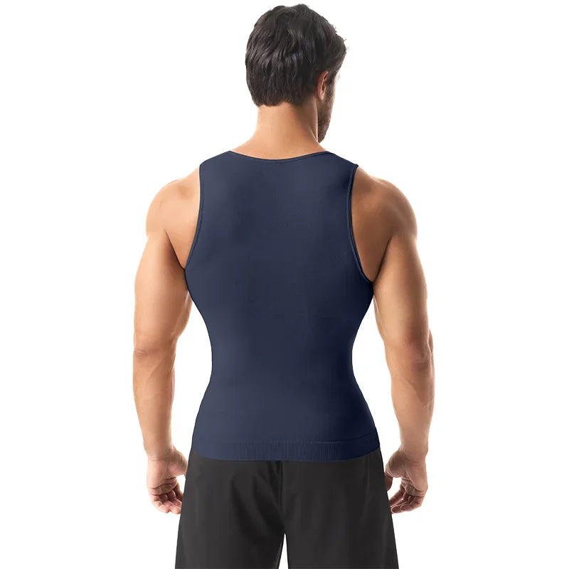 Men's Compression Body Shaper Vest Slimming Tank Top Waist Trainer Belly Control Undershirt Shapewear Sleeveless Soft Shirt