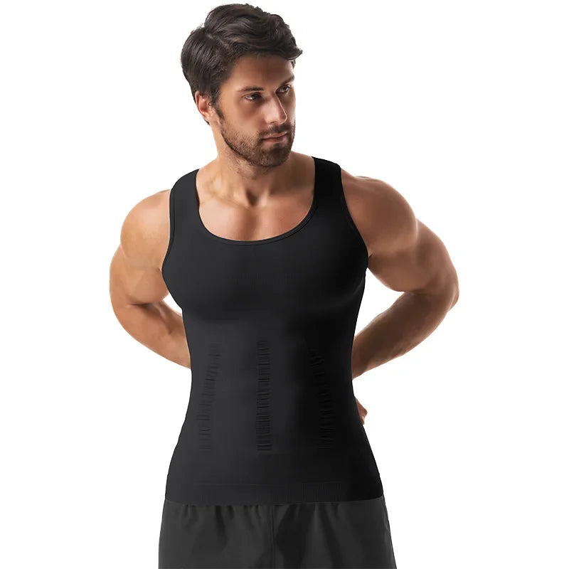 Men's Compression Body Shaper Vest Slimming Tank Top Waist Trainer Belly Control Undershirt Shapewear Sleeveless Soft Shirt