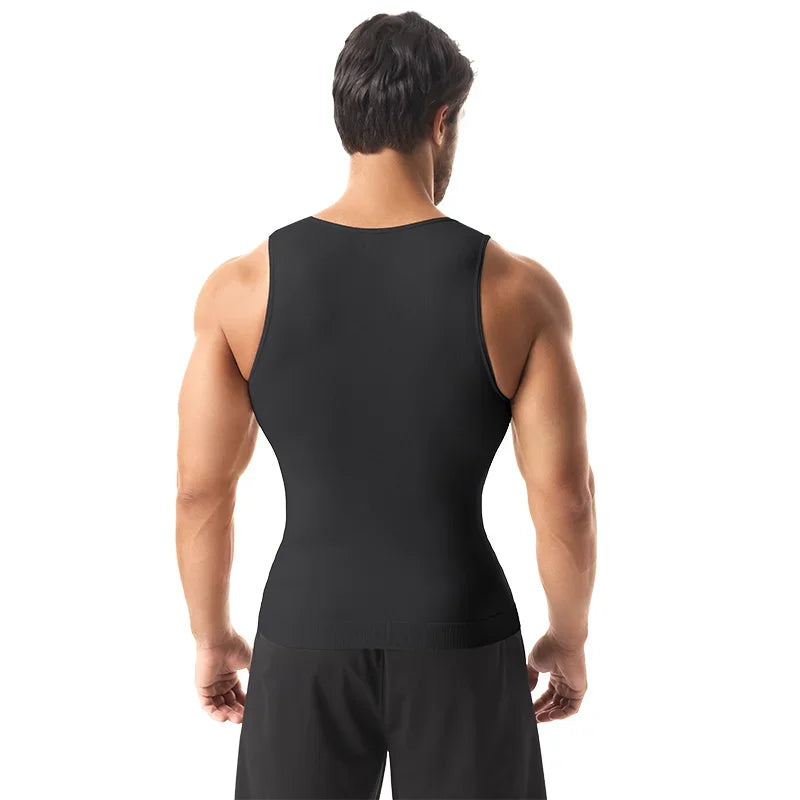 Men's Compression Body Shaper Vest Slimming Tank Top Waist Trainer Belly Control Undershirt Shapewear Sleeveless Soft Shirt