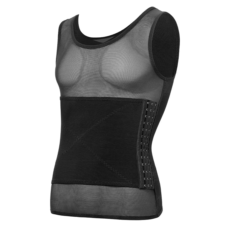Compression Shirt Men Sleeveless Tummy Control Body Shaper Waist Trainer Belly Flat Abdomen Undershirt Tank Top Workout Shirt