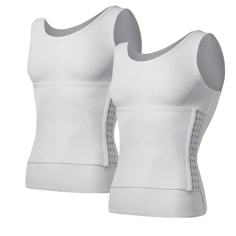 Compression Shirt Men Sleeveless Tummy Control Body Shaper Waist Trainer Belly Flat Abdomen Undershirt Tank Top Workout Shirt